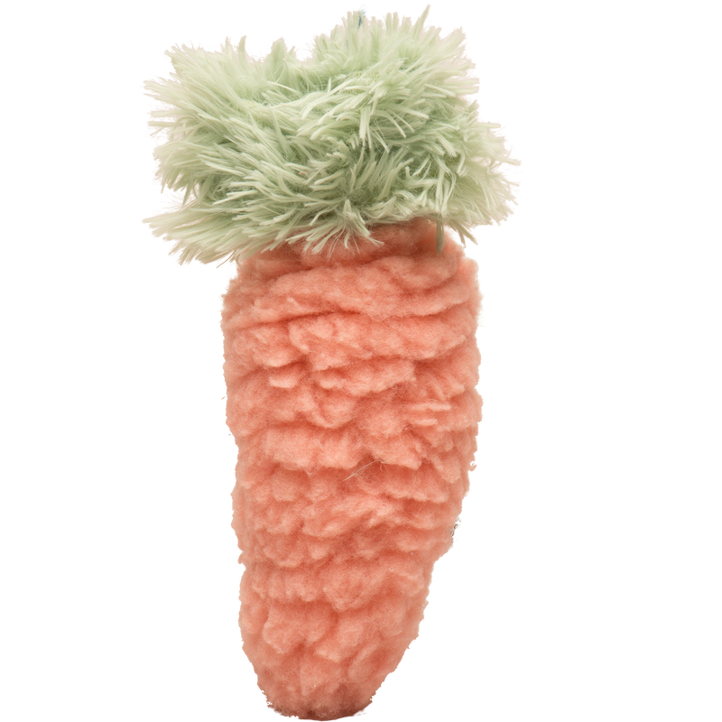 HuggleHounds Mr Garret Carrot Durable Squeaky Plush Dog Toy