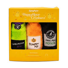 Zippy Paws Halloween 2025 Happy Hour Crusherz Plush Dog Toy, 3pk