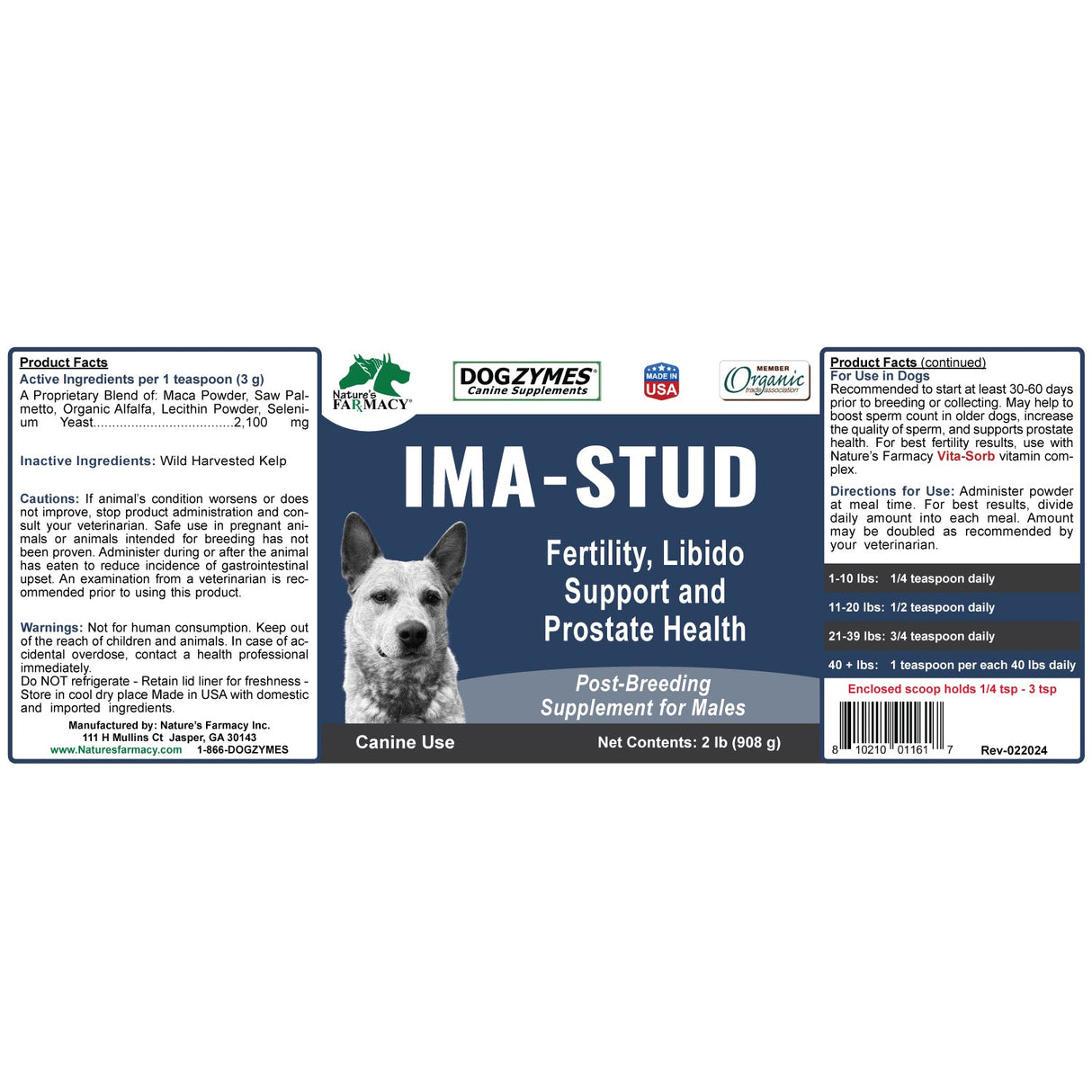 Nature's Farmacy Dogzymes Ima Stud Supplement For Dogs, 8oz