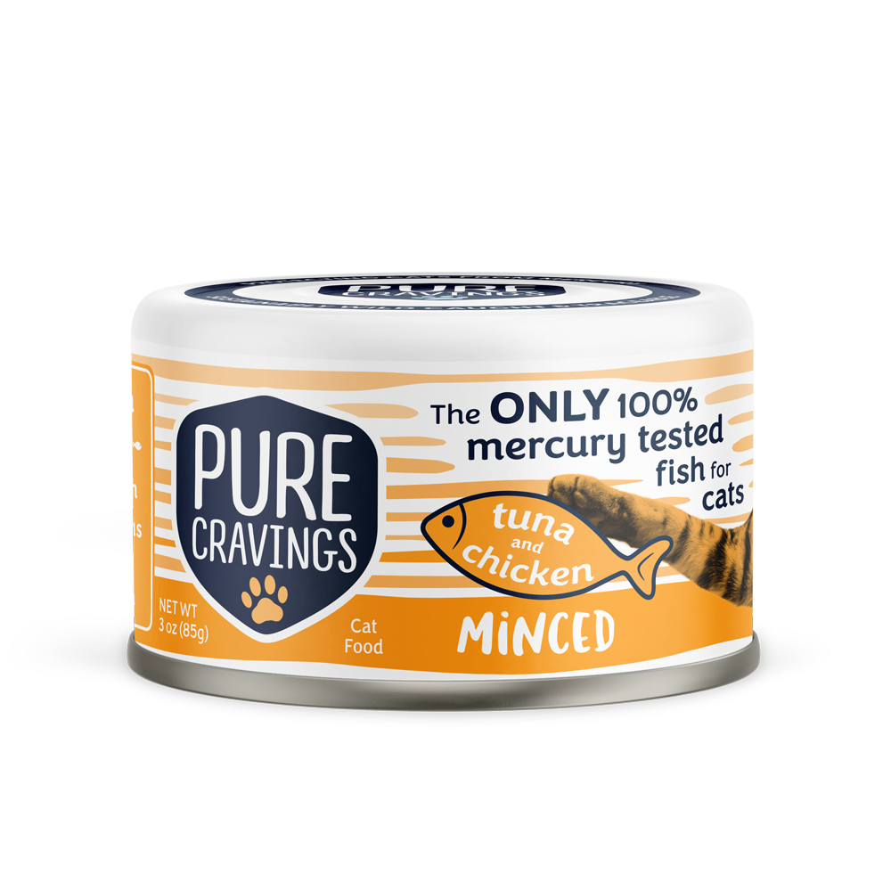 Pure Cravings Minced Tuna & Chicken Mercury Tested Canned Cat Food, 12/3oz