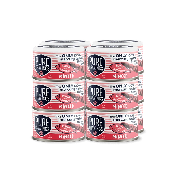 Pure Cravings Minced Tuna & Salmon Mercury Tested Canned Cat Food, 12/3oz