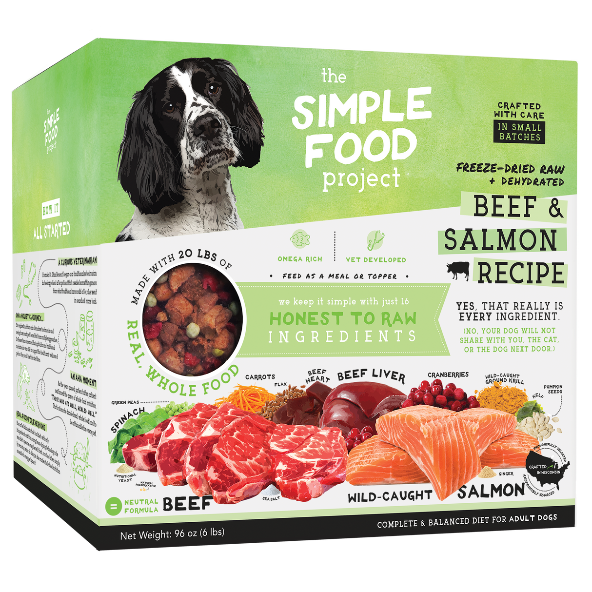 The Simple Food Project Synthetic-Free Freeze-Dried Dog Food - Beef & Salmon Recipe