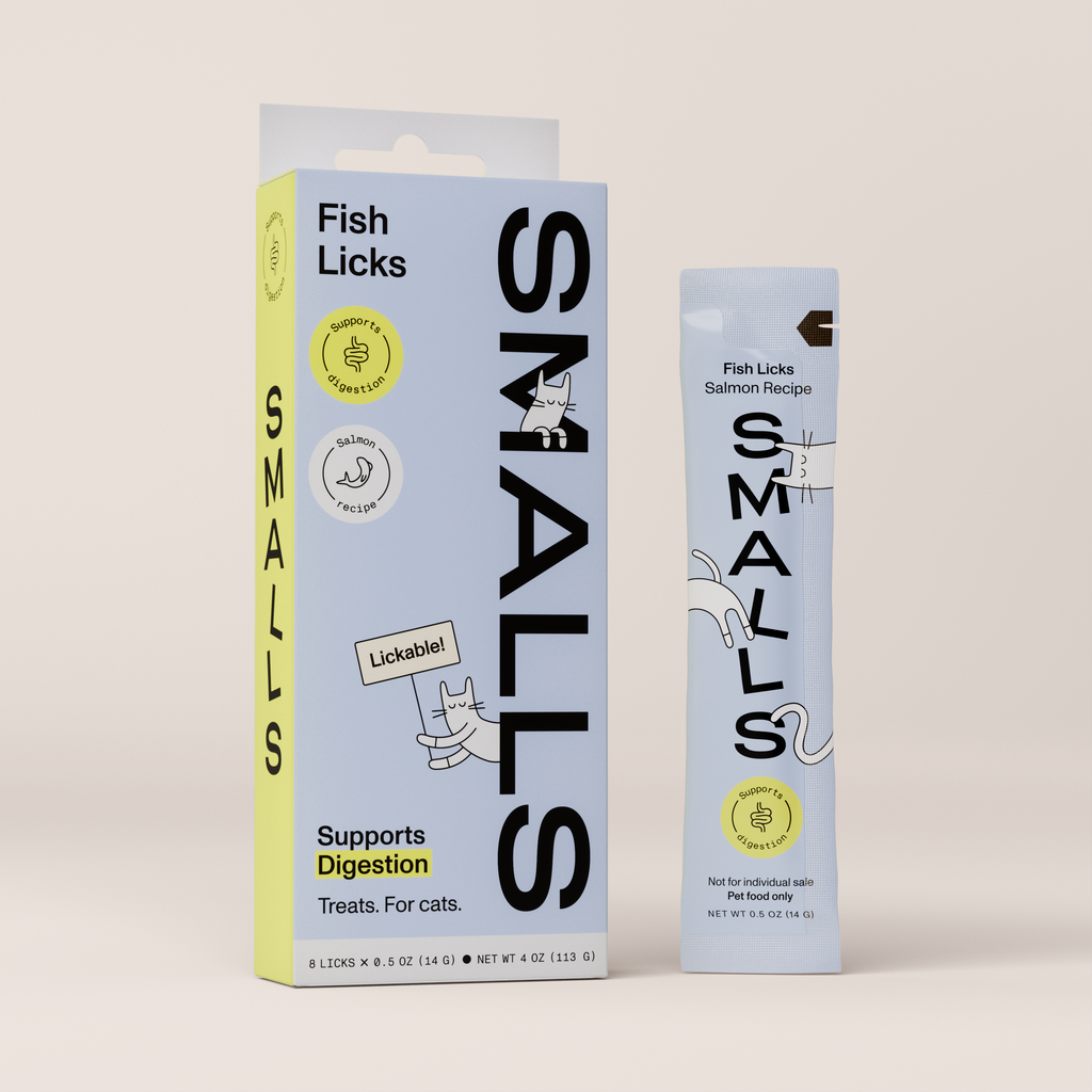 Smalls Fish Licks Digestion Support Lickable Cat Treats, 8pk