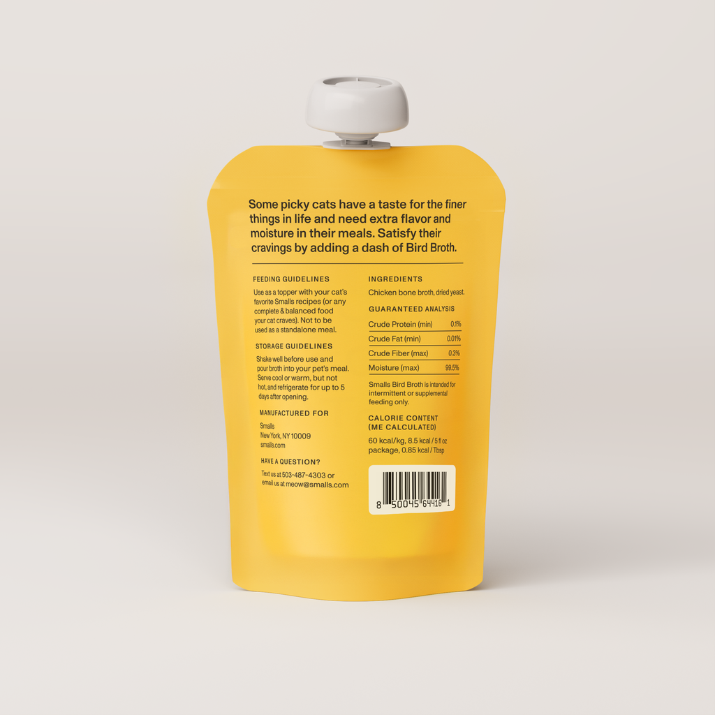 Smalls Bird Broth Slow Cooked Chicken Bone Broth Food Topper for Cats