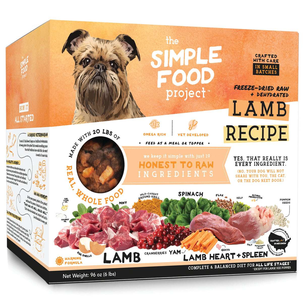 The Simple Food Project Synthetic-Free Freeze Dried Dog Food - Lamb Recipe