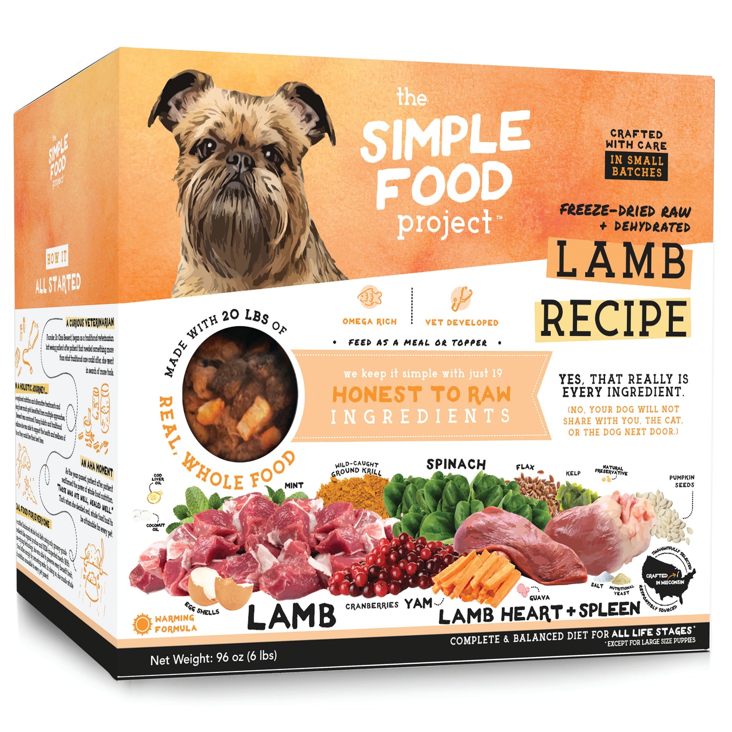The Simple Food Project Synthetic-Free Freeze Dried Dog Food - Lamb Recipe