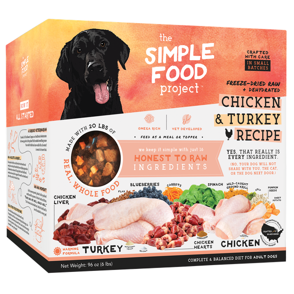 The Simple Food Project Synthetic-Free Freeze Dried Dog Food - Chicken & Turkey Recipe