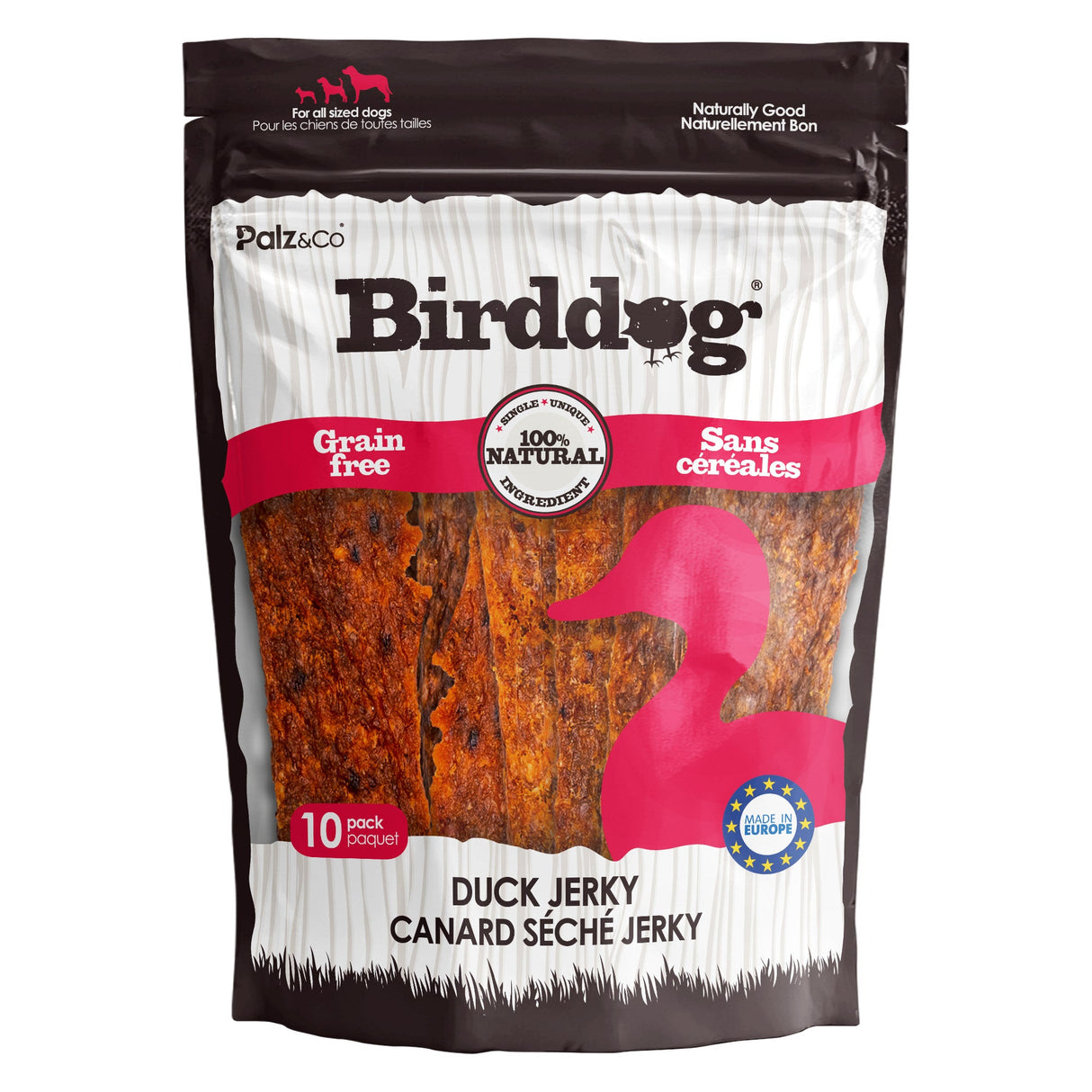 Palz&Co Birddog Duck Jerky Dog Treats, 10pk