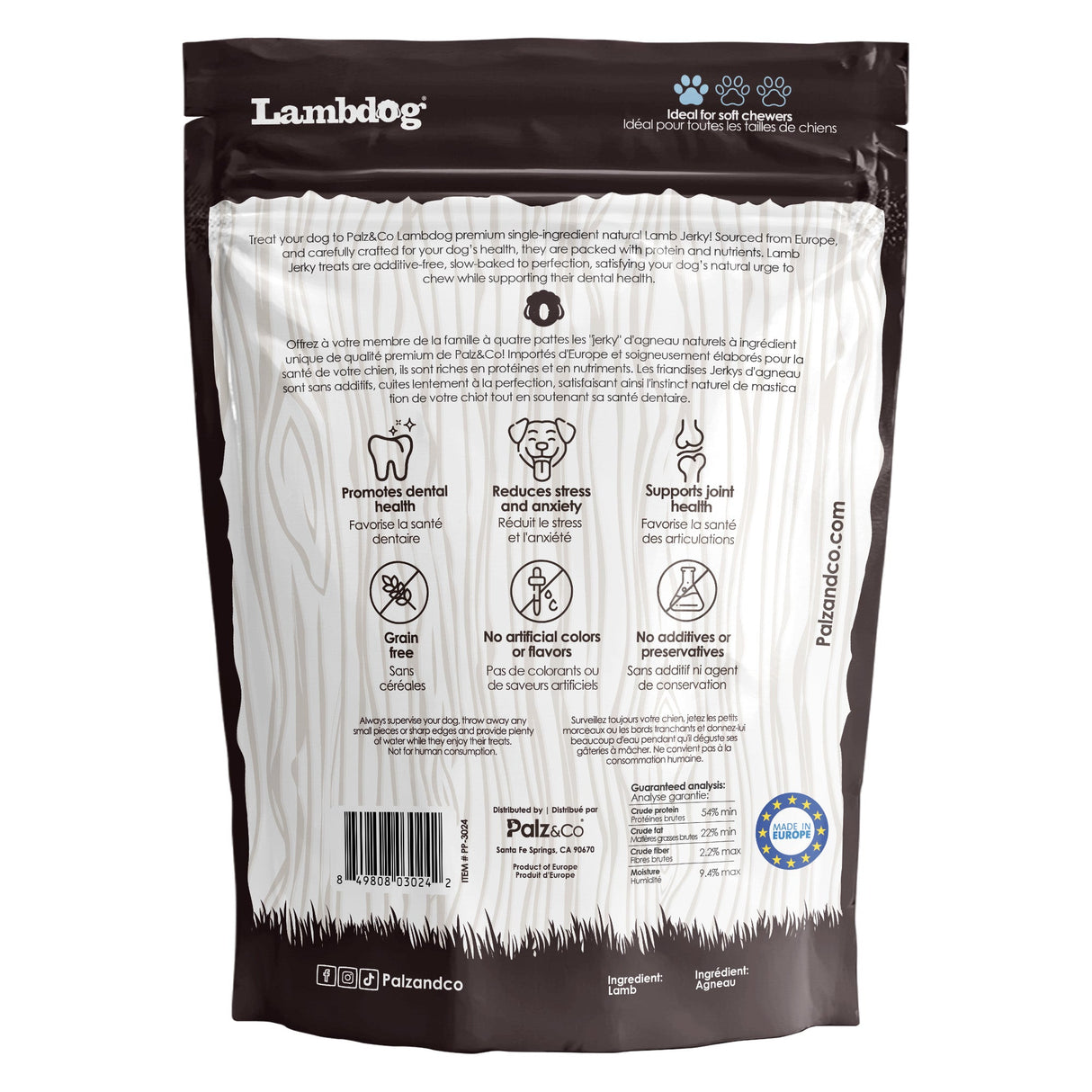 Palz&Co Lambdog Lamb Jerky Dog Treats, 10pk