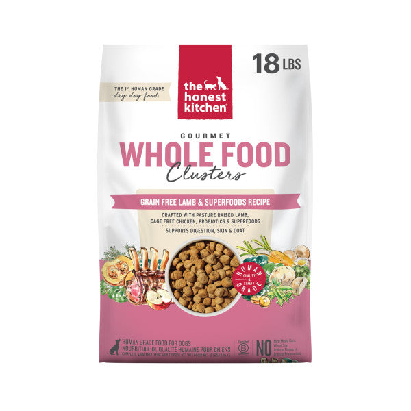 The Honest Kitchen Gourmet Whole Food Clusters Grain Free Lamb & Superfoods Recipe Dry Dog Food