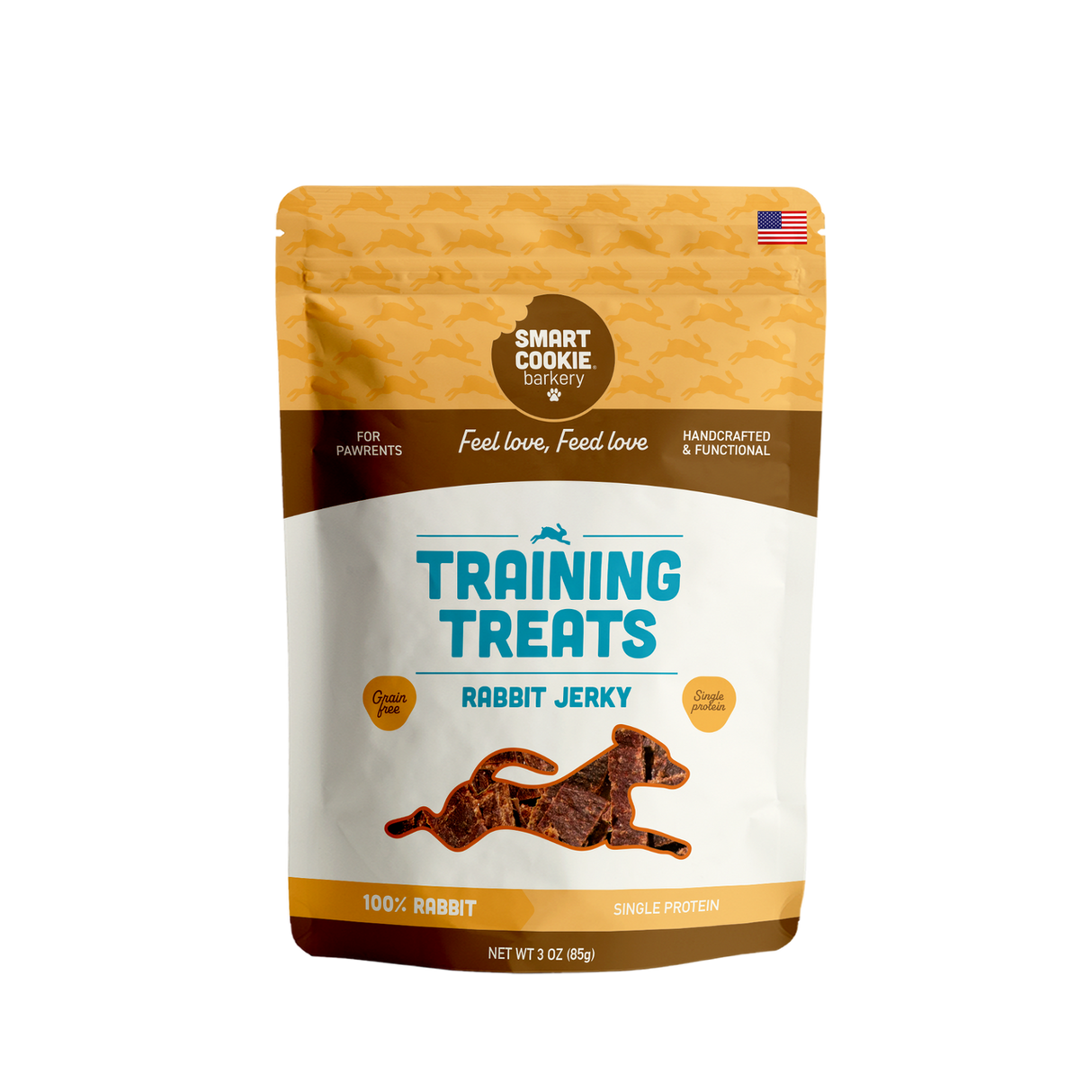 Smart Cookie Barkery Rabbit Jerky Training Treats For Dogs, 3oz