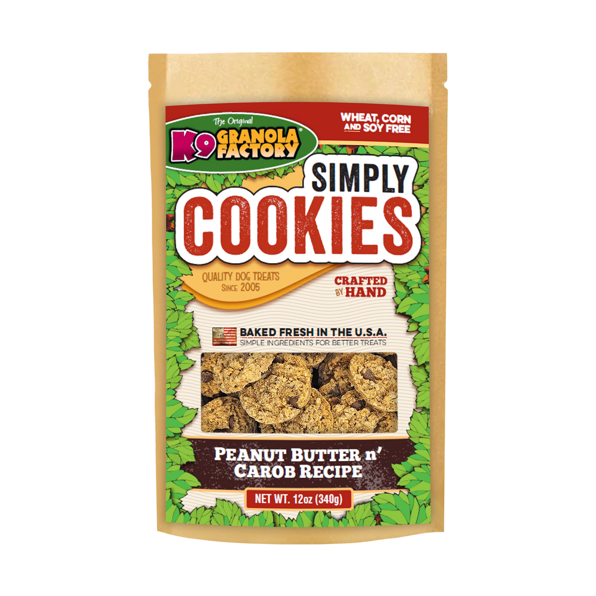 K9 Granola Factory Granola Simply Cookies Dog Treats, Peanut Butter & Carob Chip Recipe