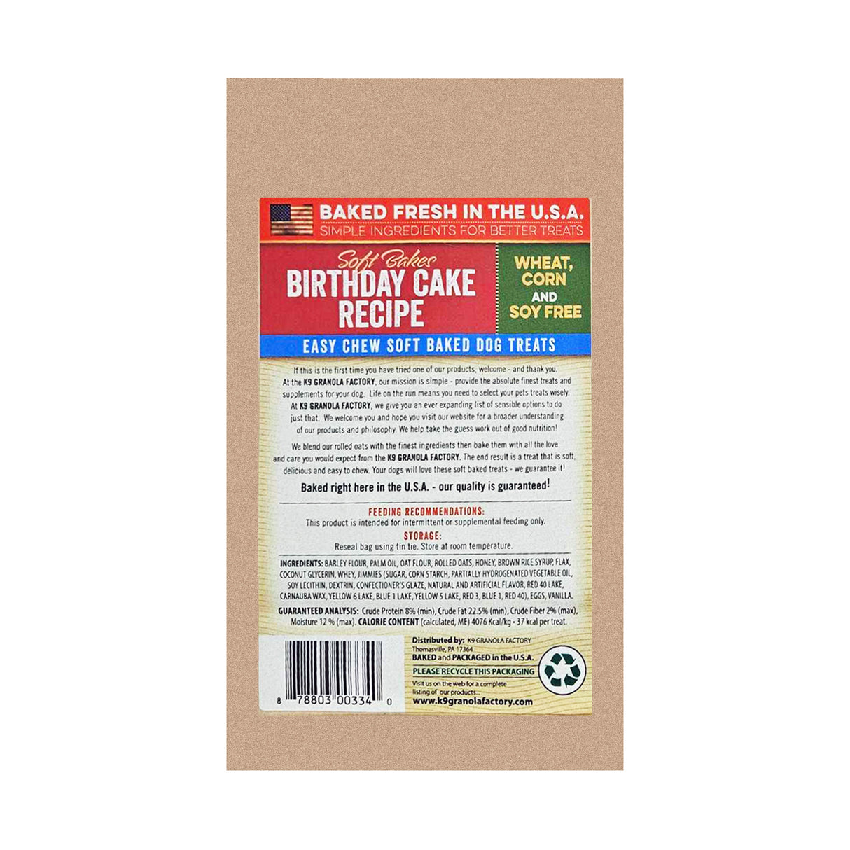 K9 Granola Factory Soft Bakes Dog Treats - Birthday Cake