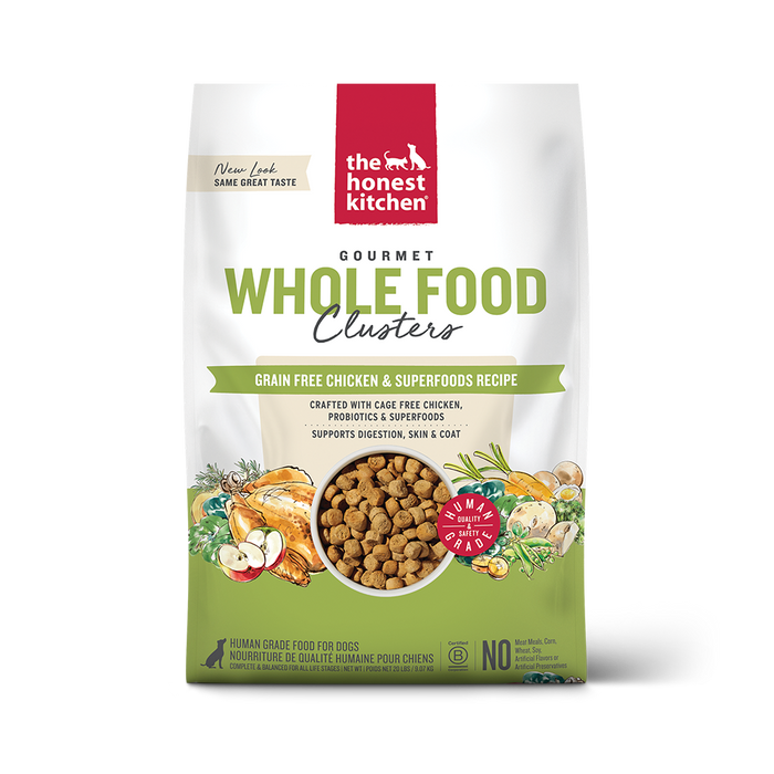 The Honest Kitchen Gourmet Grain Free Whole Food Clusters Chicken & Superfoods Recipe Dry Dog Food