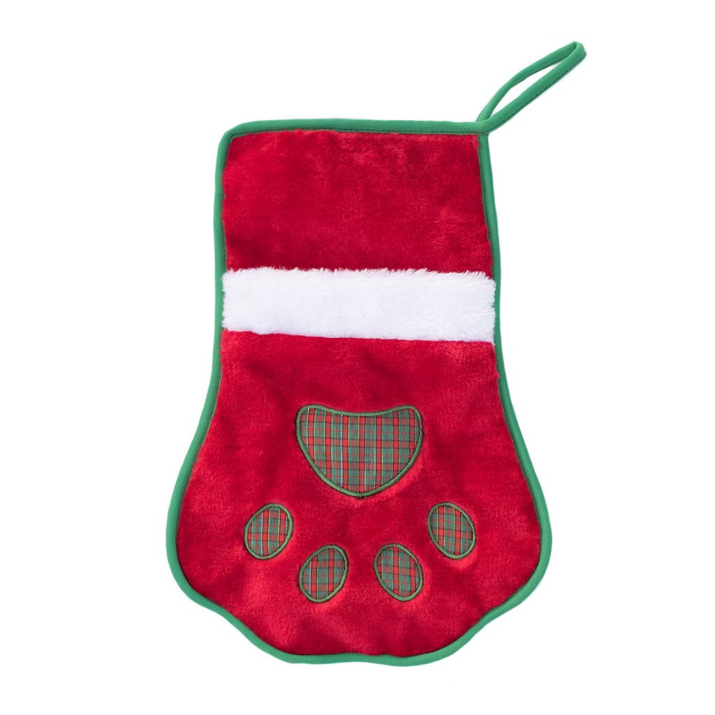 Zippy Paws Holiday 2025 Red Paw Stocking For Dogs