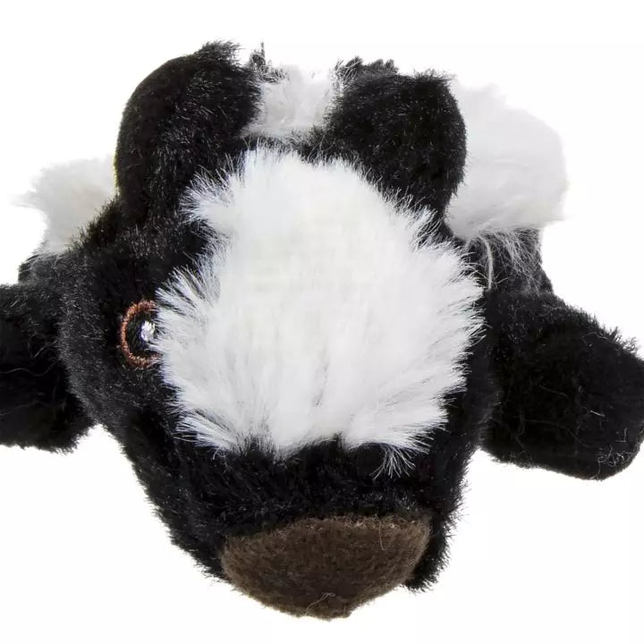 goDog Flatz Flattie Durable Plush Dog Toy, Skunk
