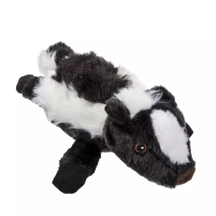 goDog Flatz Flattie Durable Plush Dog Toy Skunk