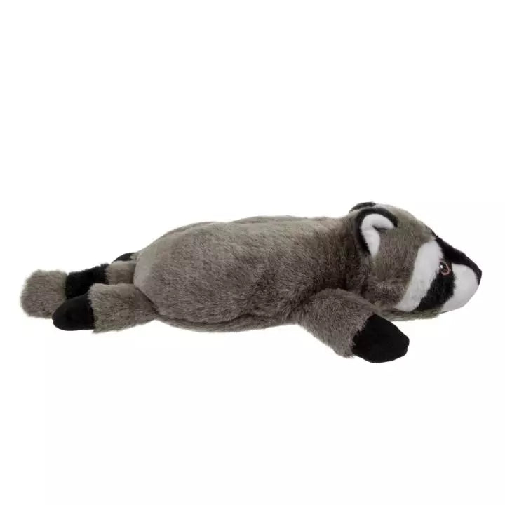 goDog Flatz Flattie Durable Plush Dog Toy, Raccoon