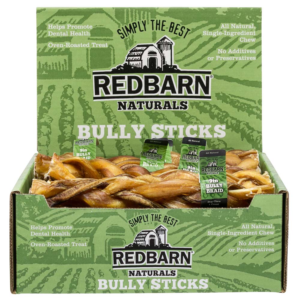 Redbarn Braided Bully Stick Dog Treat, 9in