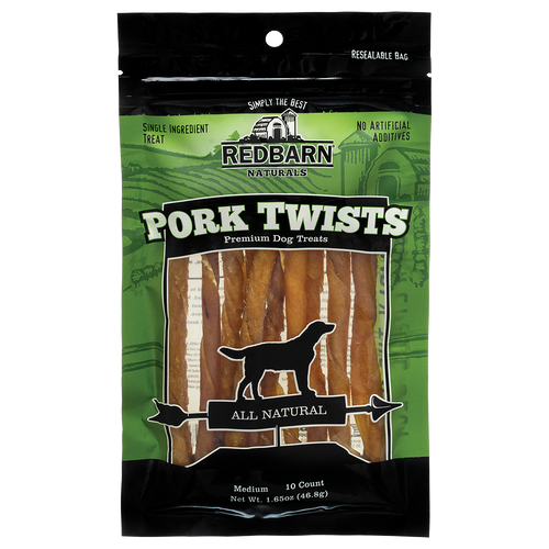Redbarn Pork Skin Twists Dog Treats 10pk WhiteDogBone