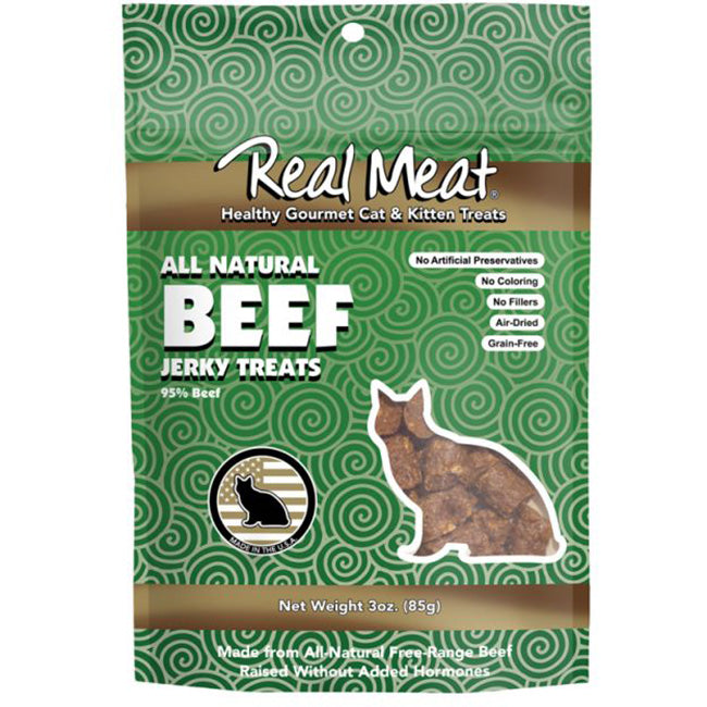Real Meat Beef Jerky Cat & Kitten Treats, 3-oz bag