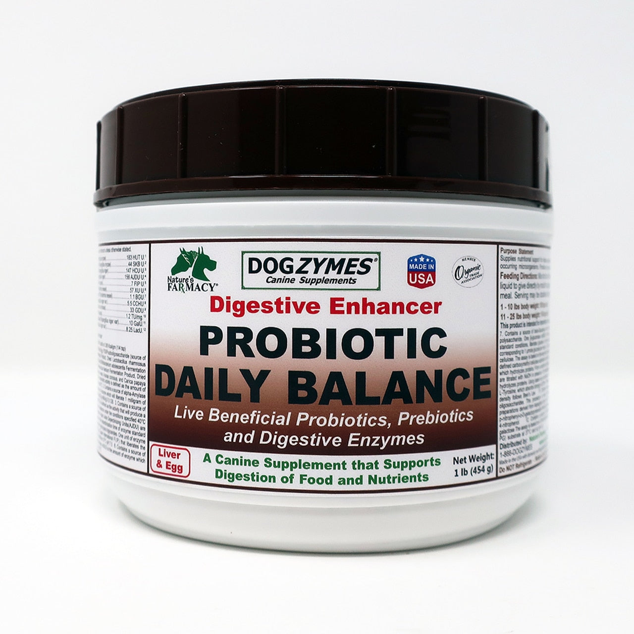 Nature's Farmacy Dogzymes Probiotic Daily Balance Digestive Enhancer Supplement For Dogs