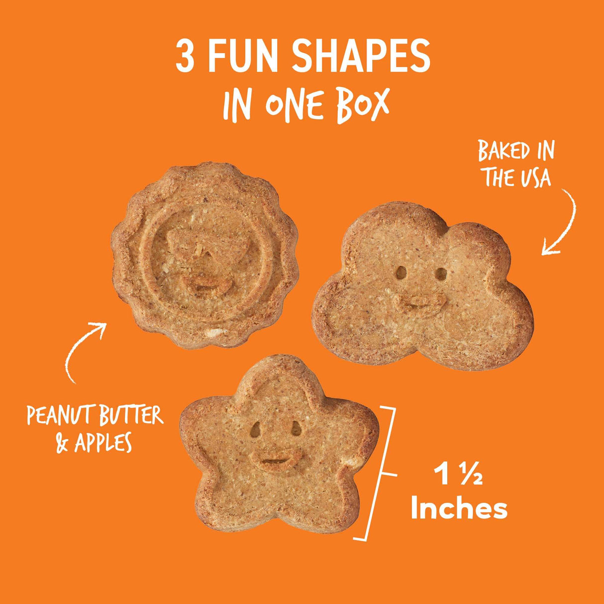 Cloud Star Wag More Bark Less Grain Free Oven Baked Dog Treats with Peanut Butter & Apples, 14oz