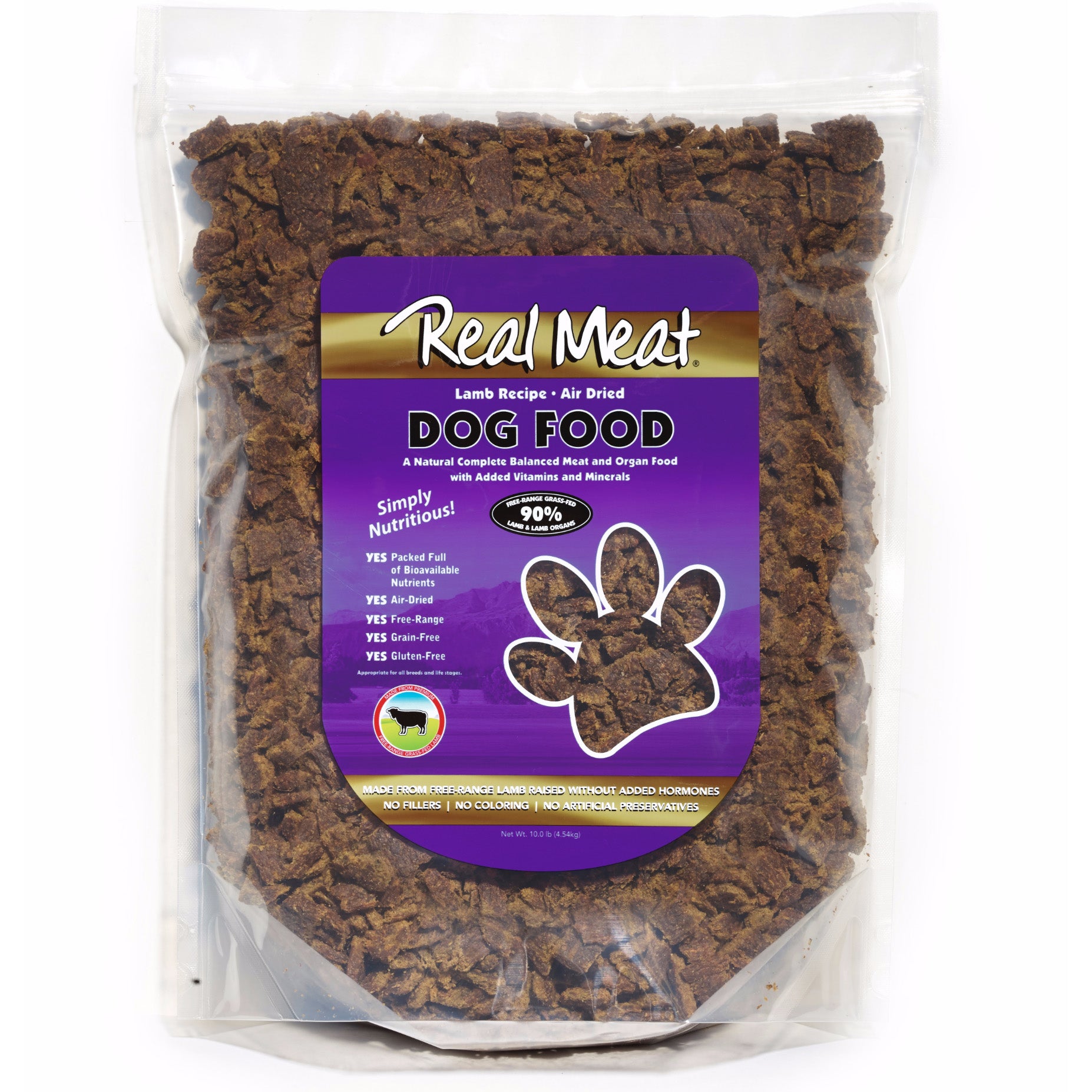  Real Meat Air Dried Dog Food w/Real Beef - 2lb Bag of