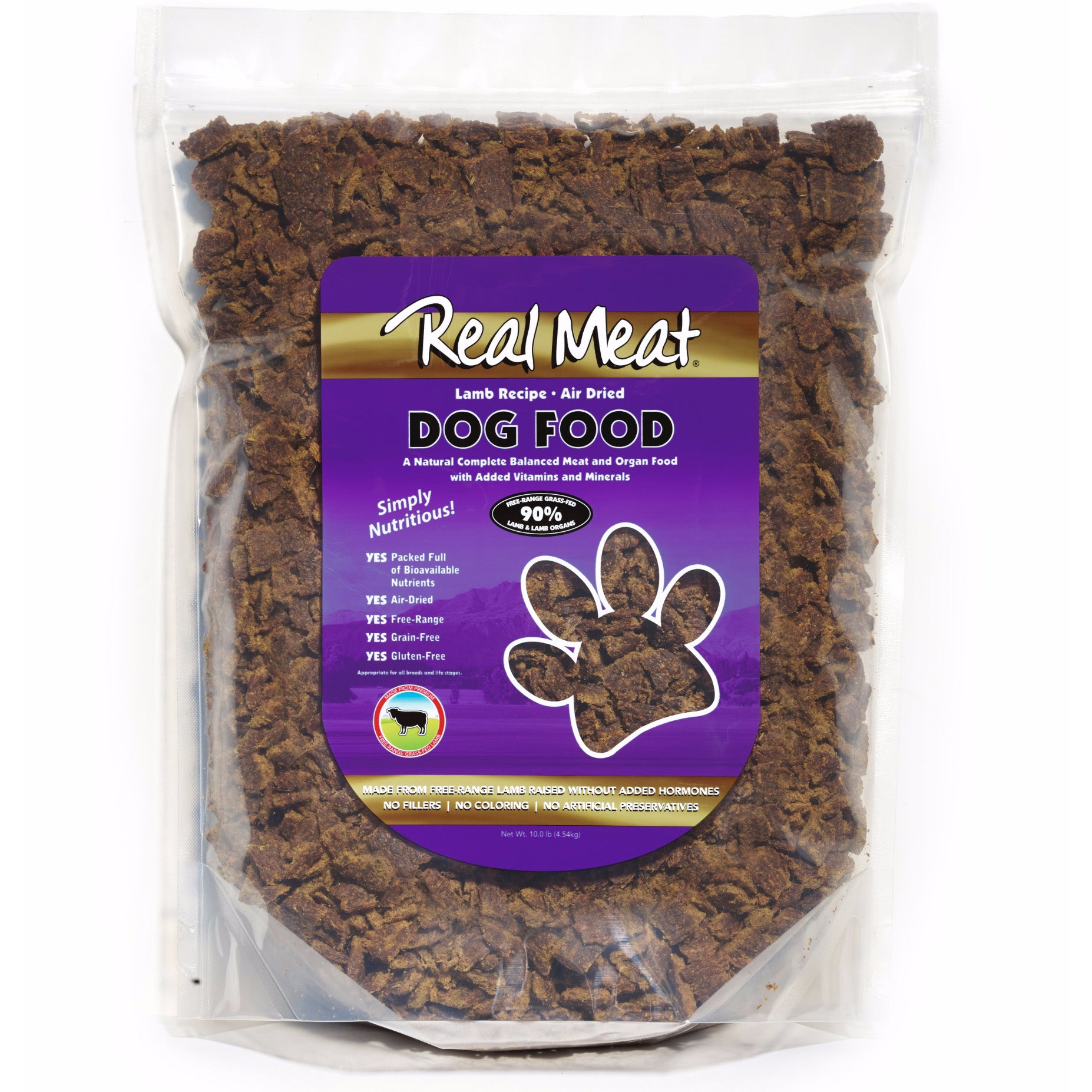 Real Meat Air-Dried Dog Food, Lamb