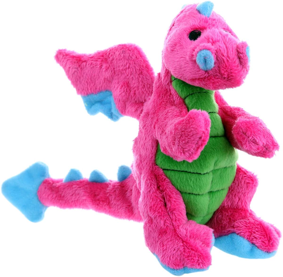 goDog Dragon Durable Squeaky Plush Dog Toy, Magenta