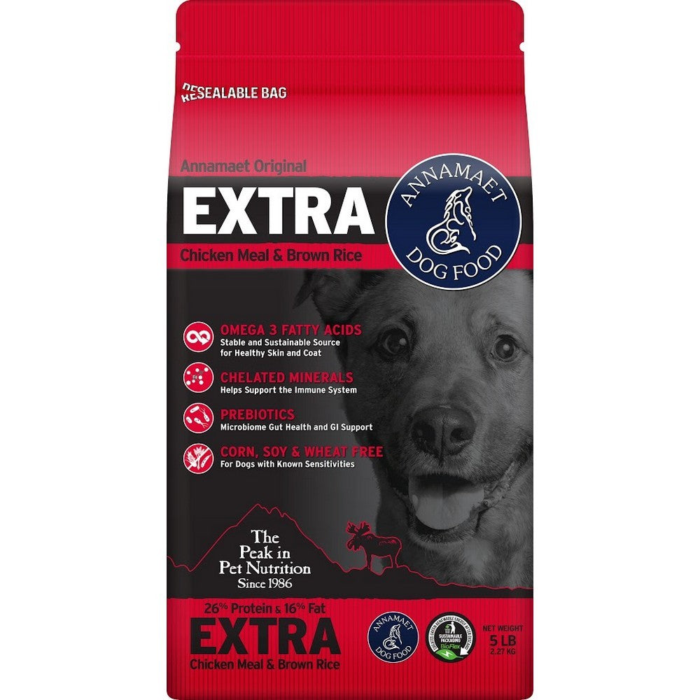 Annamaet Original Extra Formula Dry Dog Food White Dog Bone