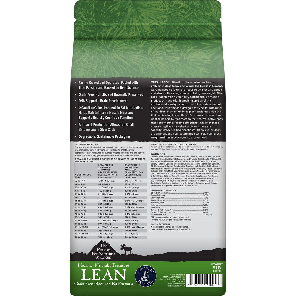 Annamaet Grain-Free Lean Low Fat Formula Dry Dog Food