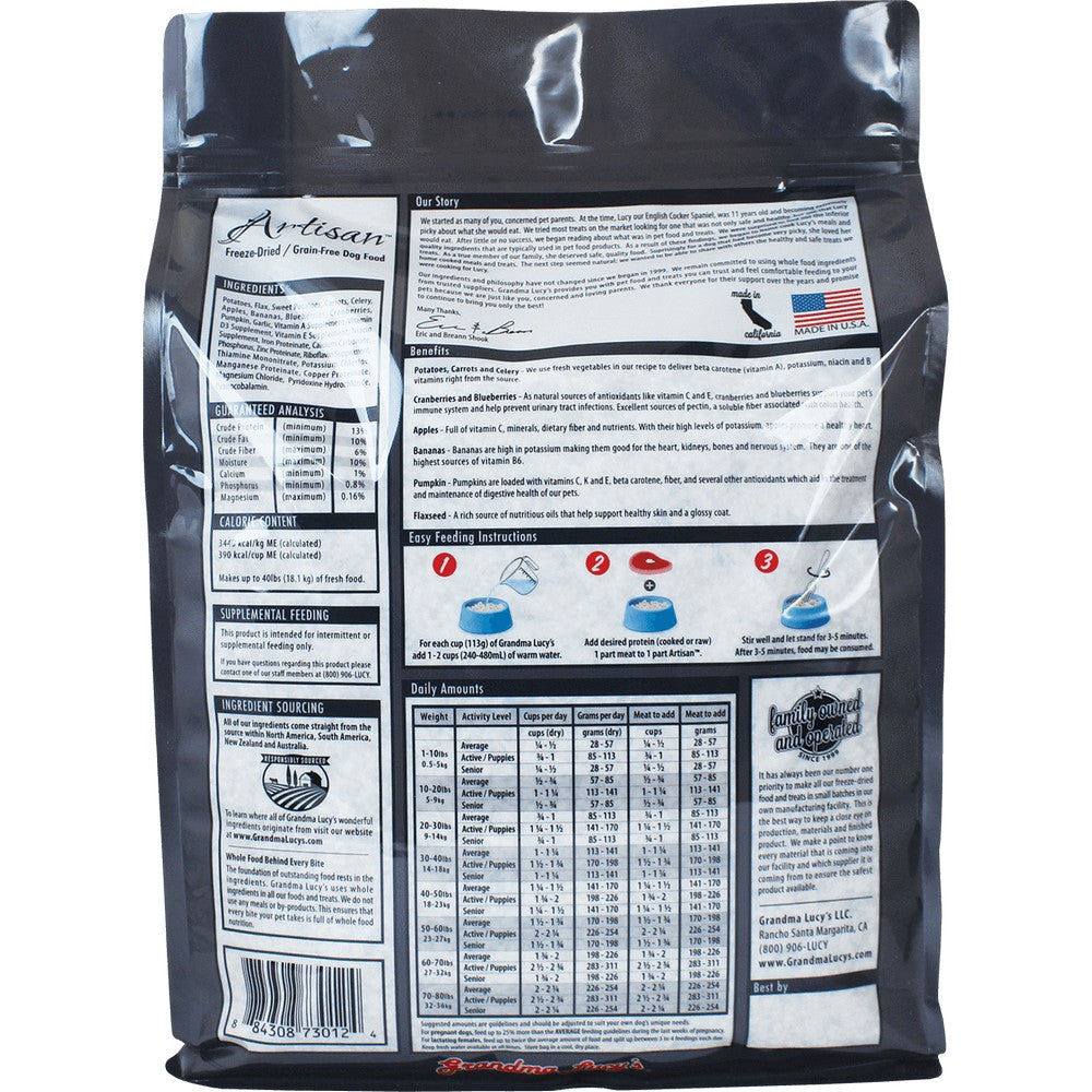 Grandma Lucy's Grain Free Artisan Pre-Mix Freeze Dried Dog Food