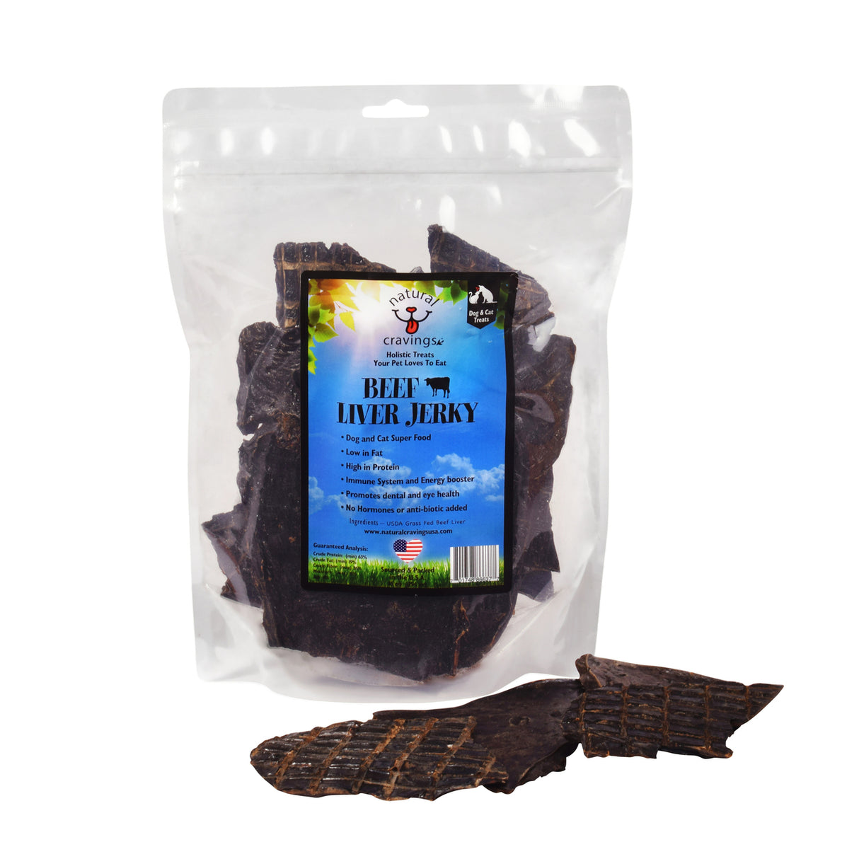 Natural Cravings USA Beef Liver Jerky Dog Treats, 12oz