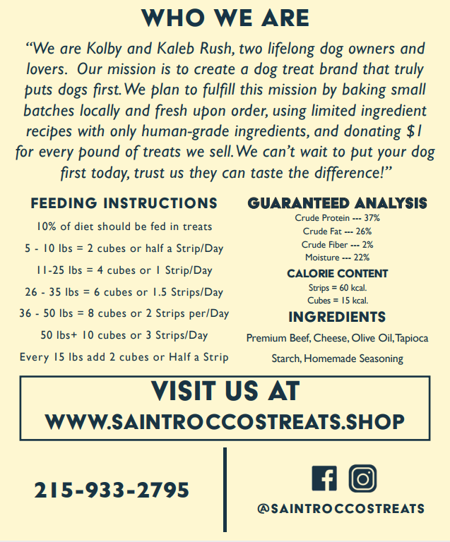 Saint Rocco's USA Cheeseburger Recipe Jerky Dog Treats