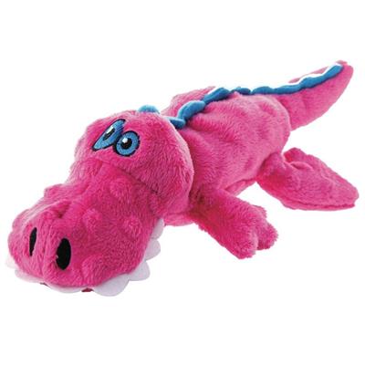 goDog Gators with Chew Guard Technology Durable Plush Squeaker Dog Toy,  Blue, Large 