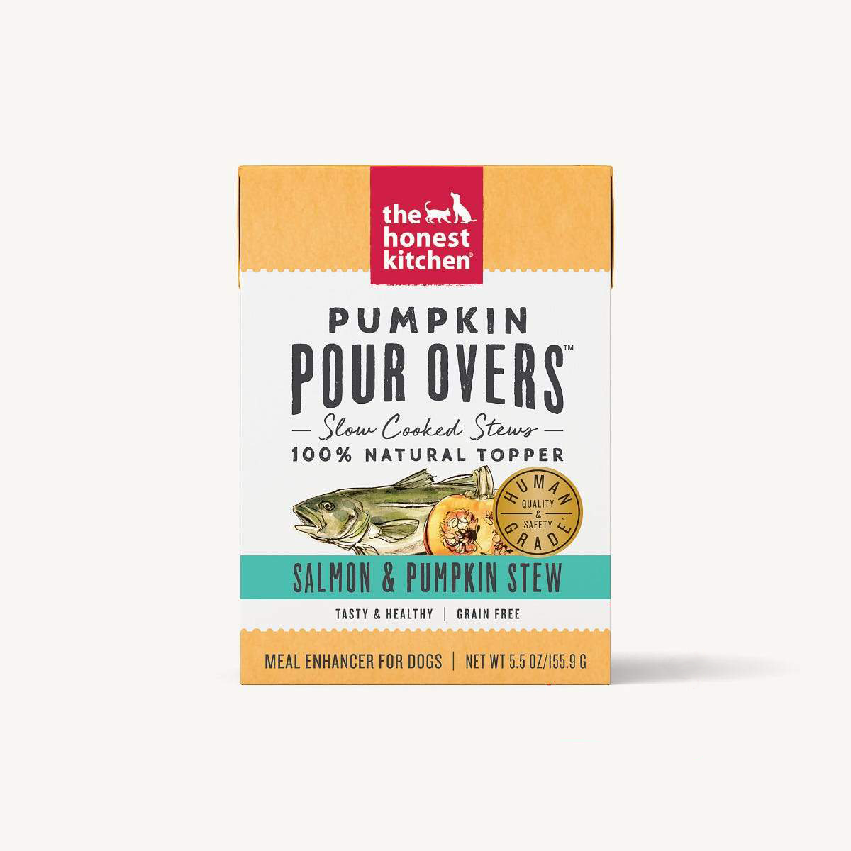 The Honest Kitchen Pumpkin Pour Overs Salmon & Pumpkin Stew Wet Food Topper For Dogs, 12/5.5oz