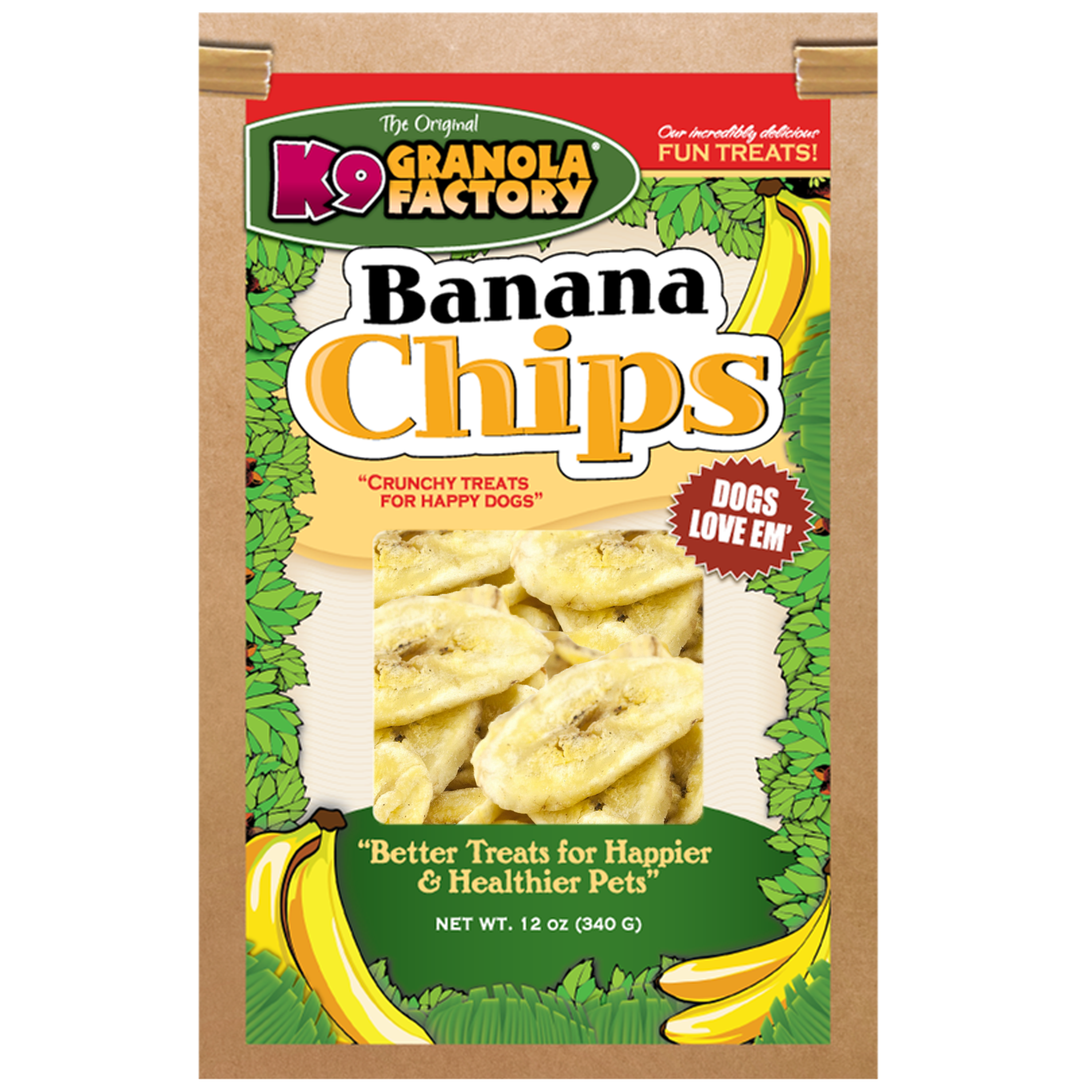 K9 Granola Factory Banana Chips Dog Treats WhiteDogBone