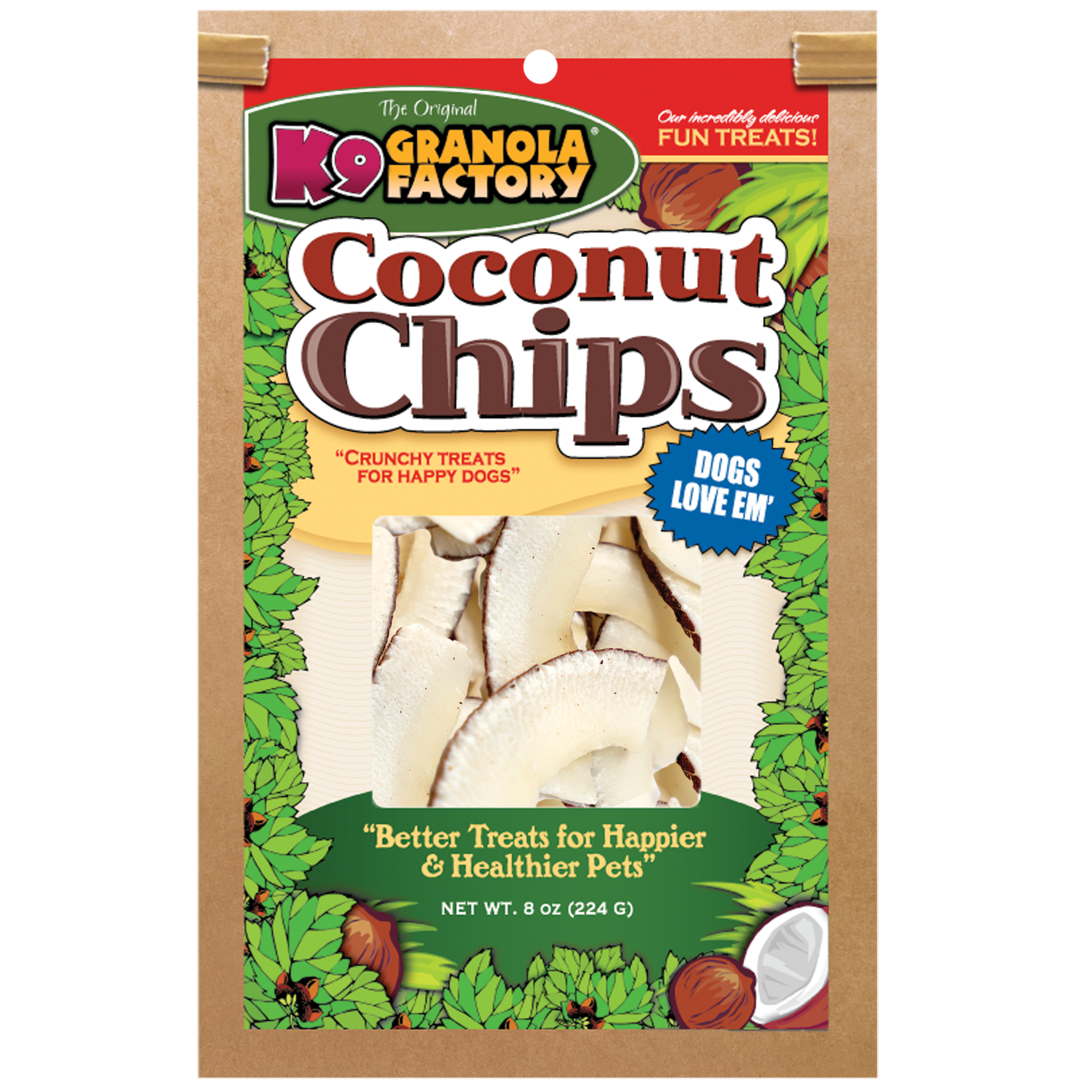 K9 Granola Factory Chip Collection Coconut Chips For Dogs, 8oz