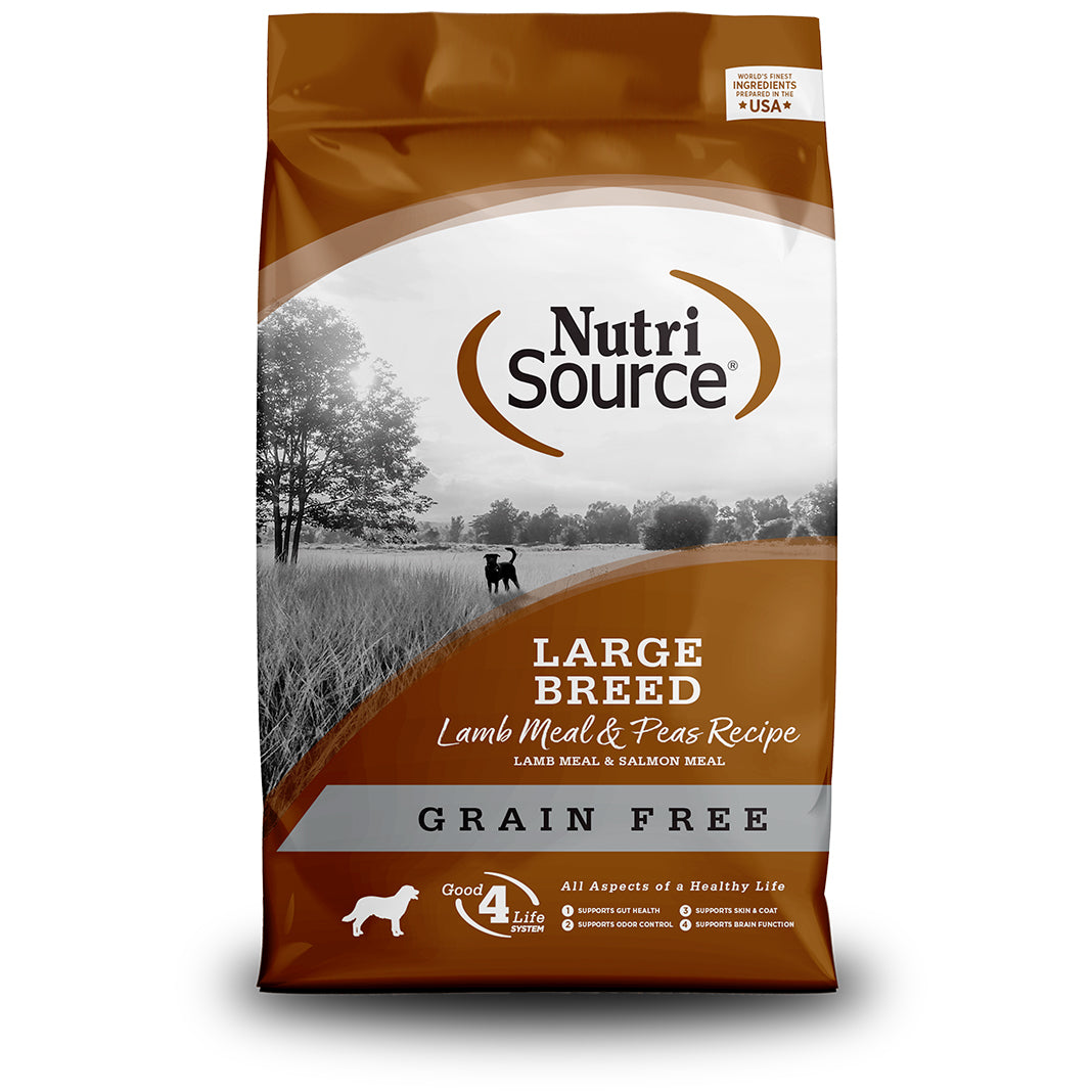 NutriSource Grain-Free Large Breed Lamb Meal & Pea Dry Dog Food, 30lb