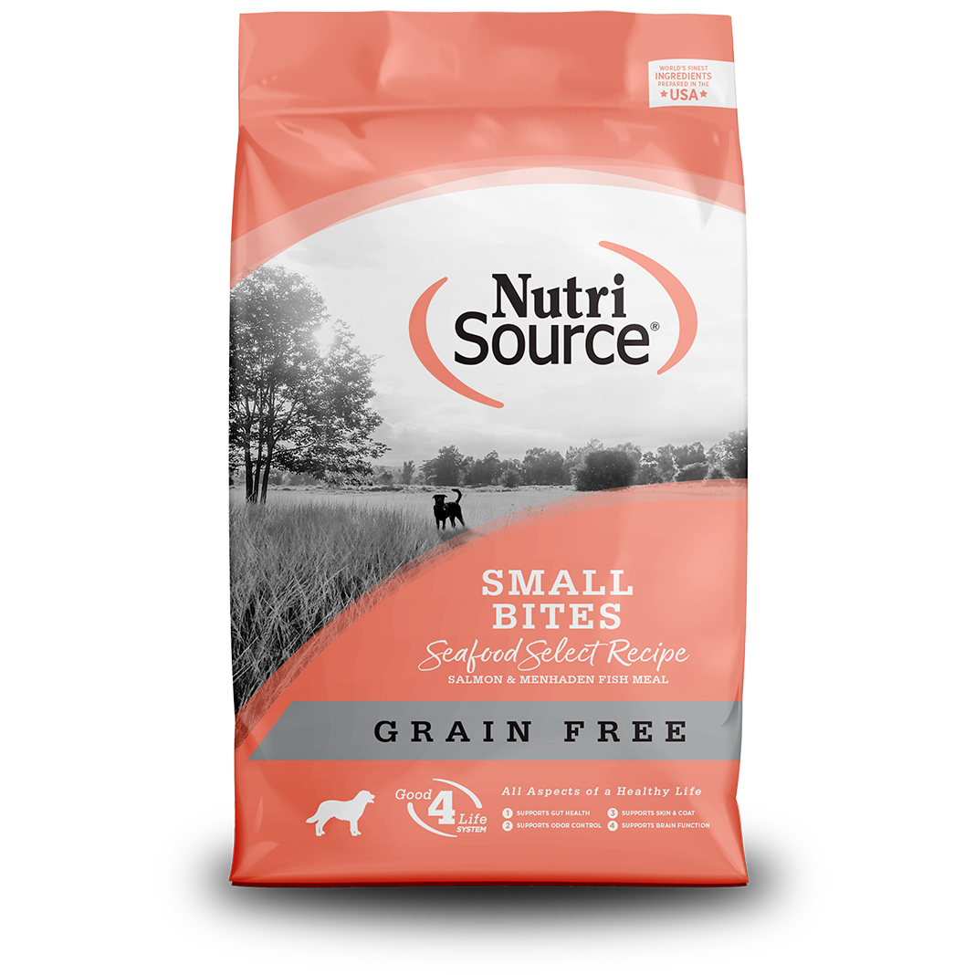 NutriSource Grain Free Small Bites Seafood Select Dry Dog Food 5lbs