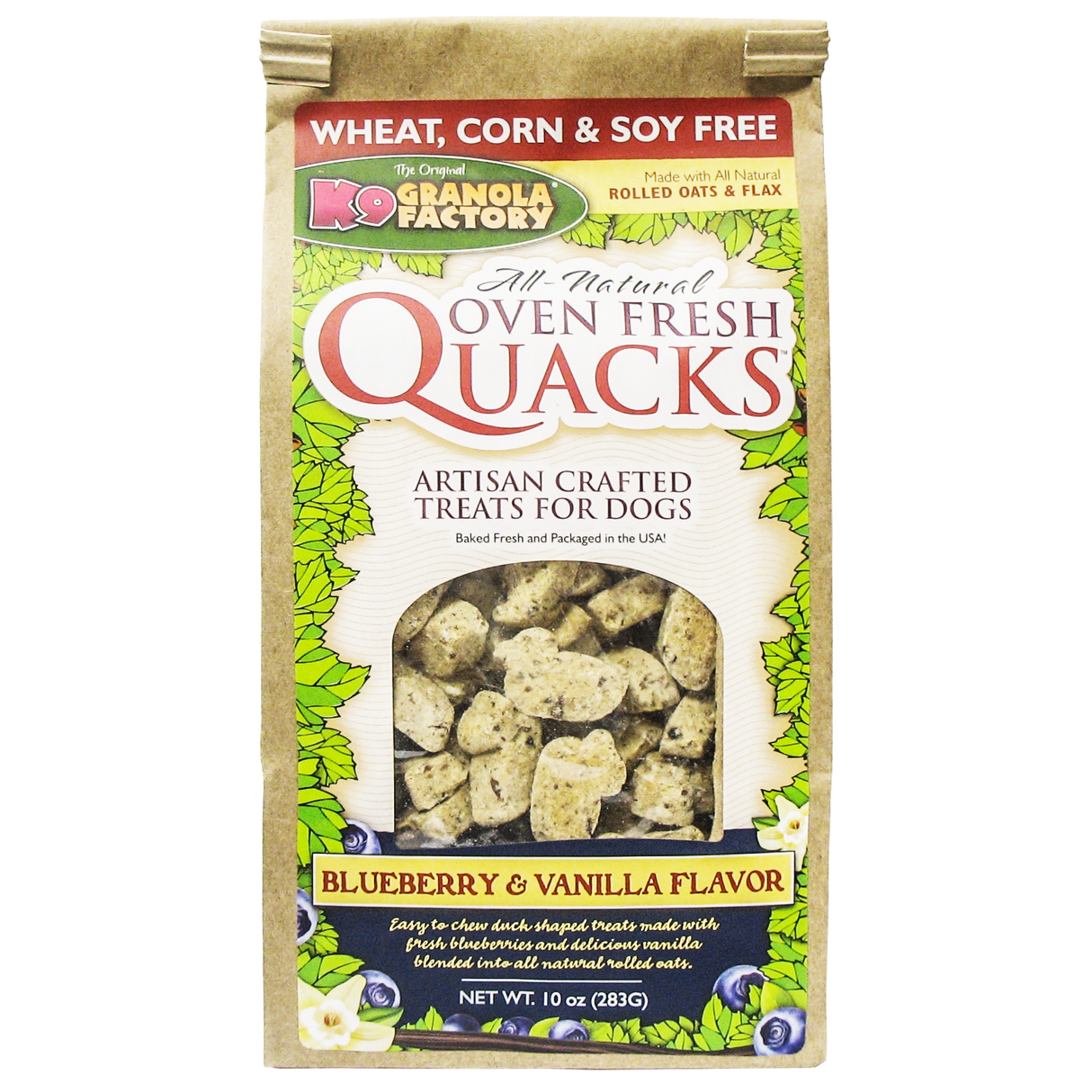 K9 Granola Factory Oven Fresh Quacks Blueberry and Vanilla Dog Treats