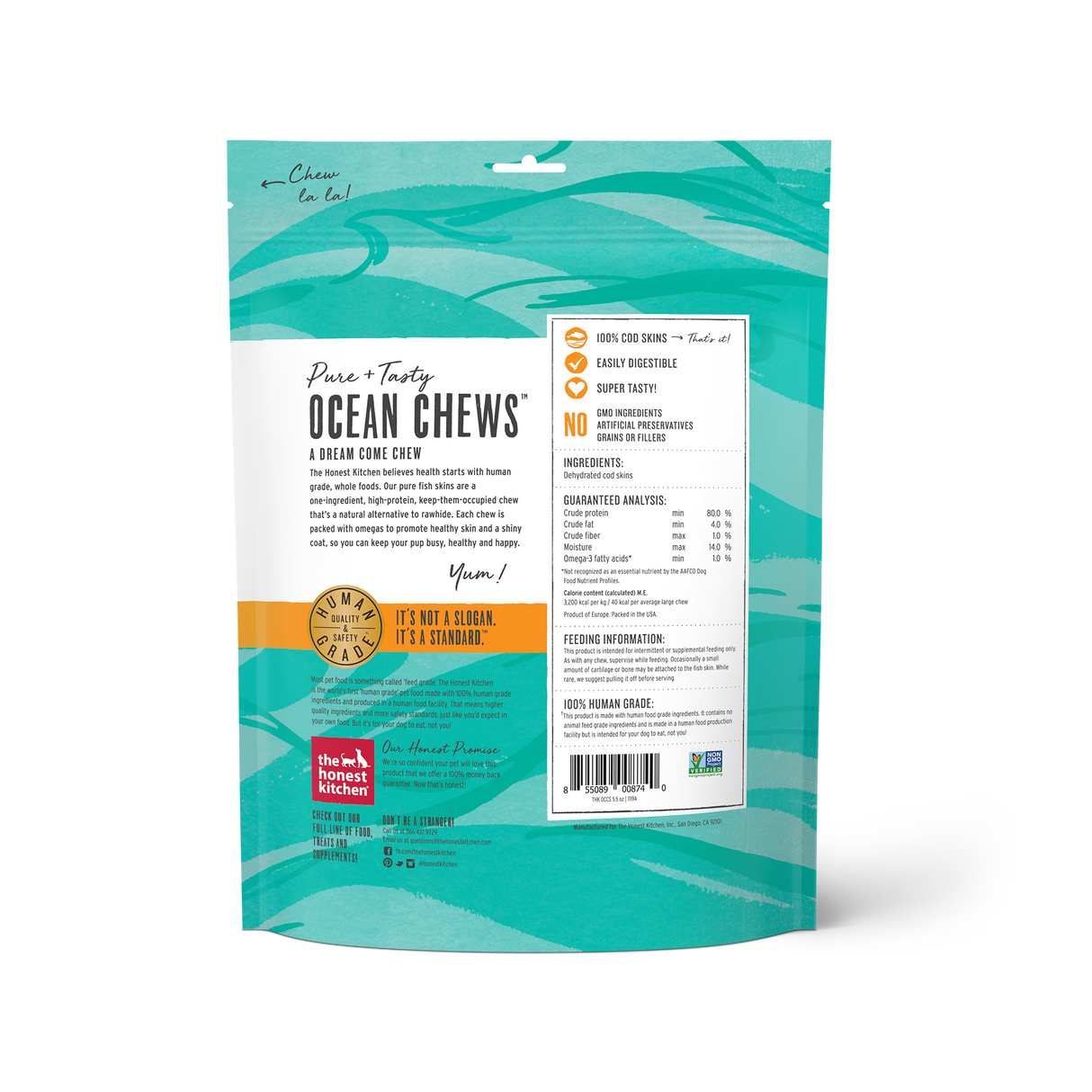 The Honest Kitchen Beams Cod Skins Dog Treats