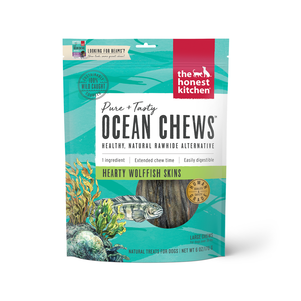 The Honest Kitchen Beams Wolffish Skins Dog Treats