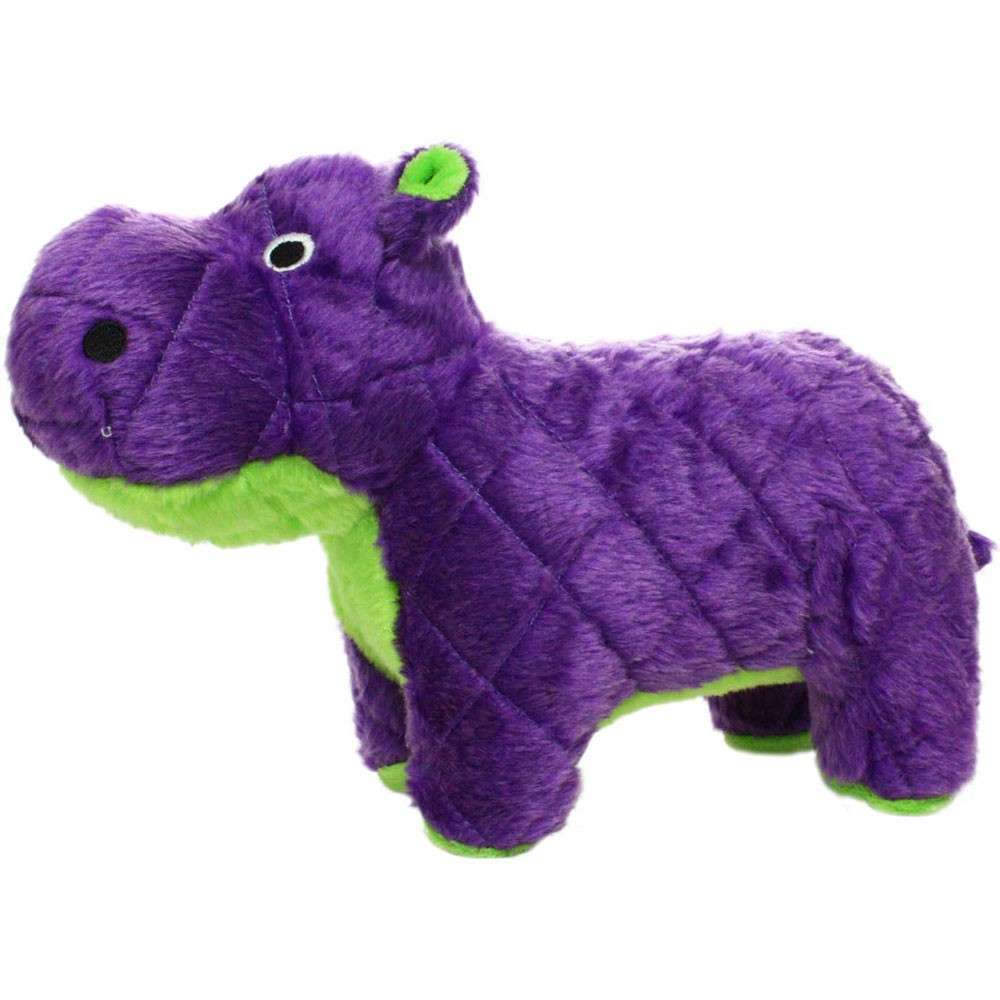 Tuffy Mighty Safari Purple Hippo Plush Dog Toy