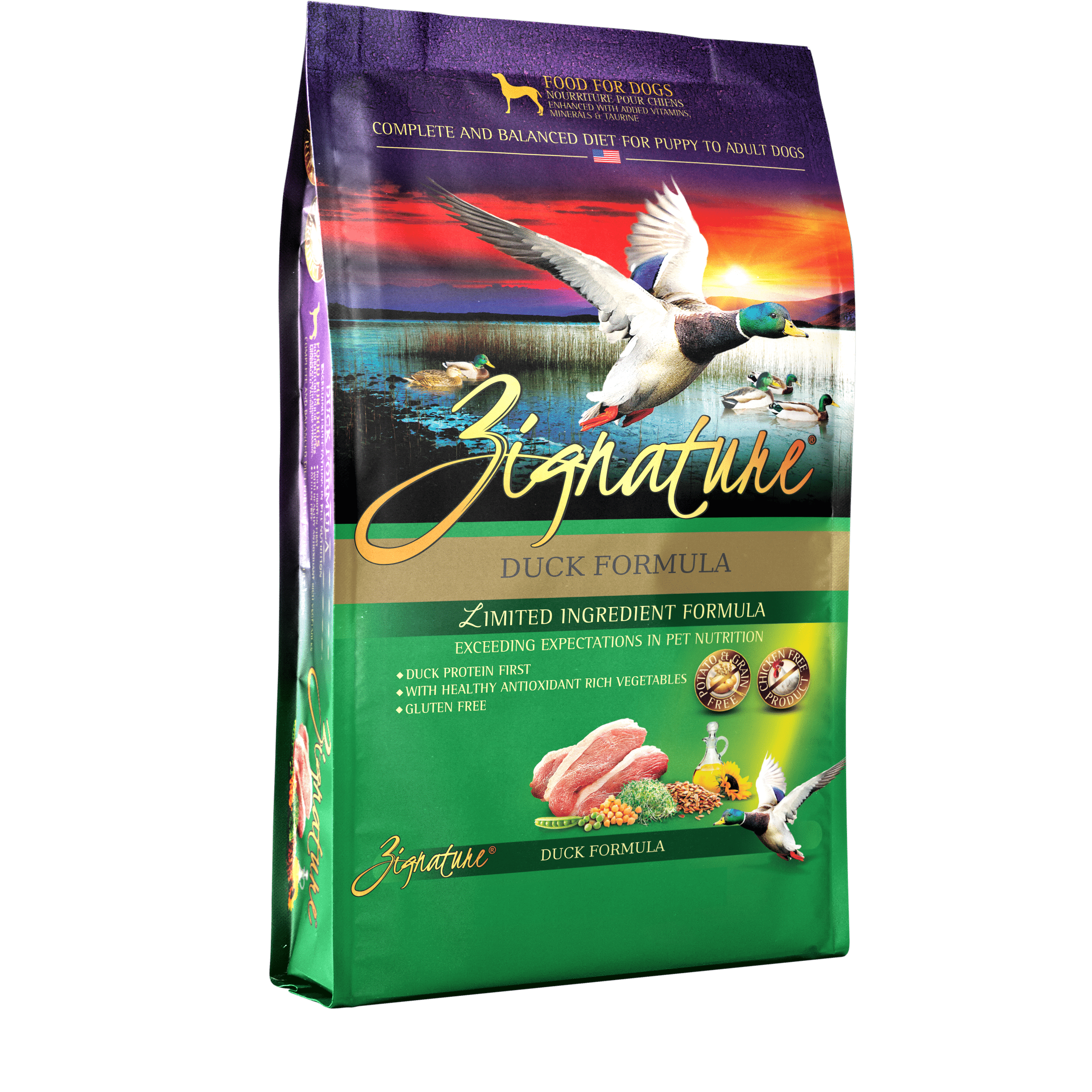Zignature duck dog food ingredients best sale