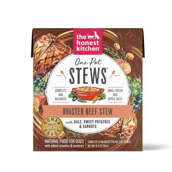 The Honest Kitchen One Pot Stews Roasted Beef Stew with Kale, Sweet Potatoes and Carrots Wet Dog Food, 6/10.5oz