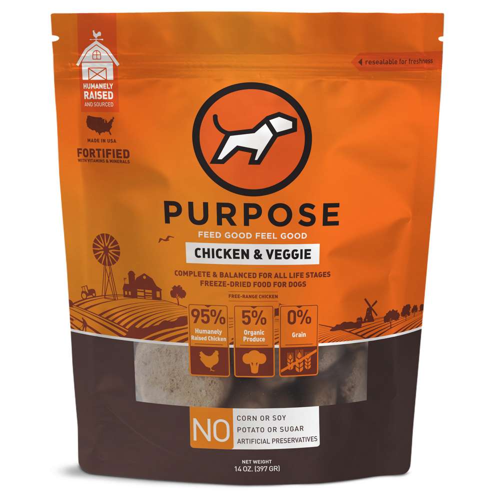 Purpose Chicken Veggie Freeze Dried Dog Food 14oz