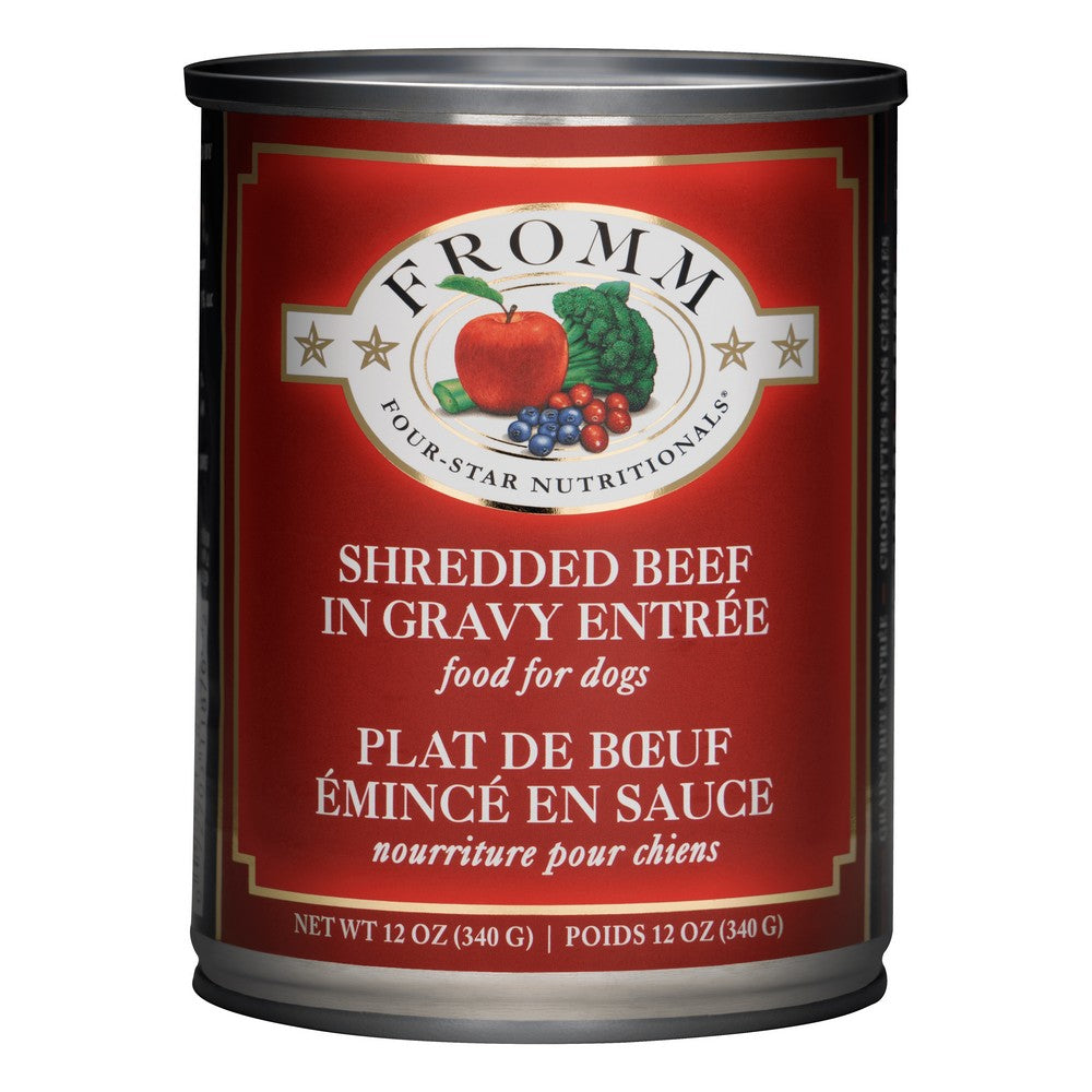 Fromm Four Star Shredded Beef in Gravy Entree Canned Dog Food 12 12oz