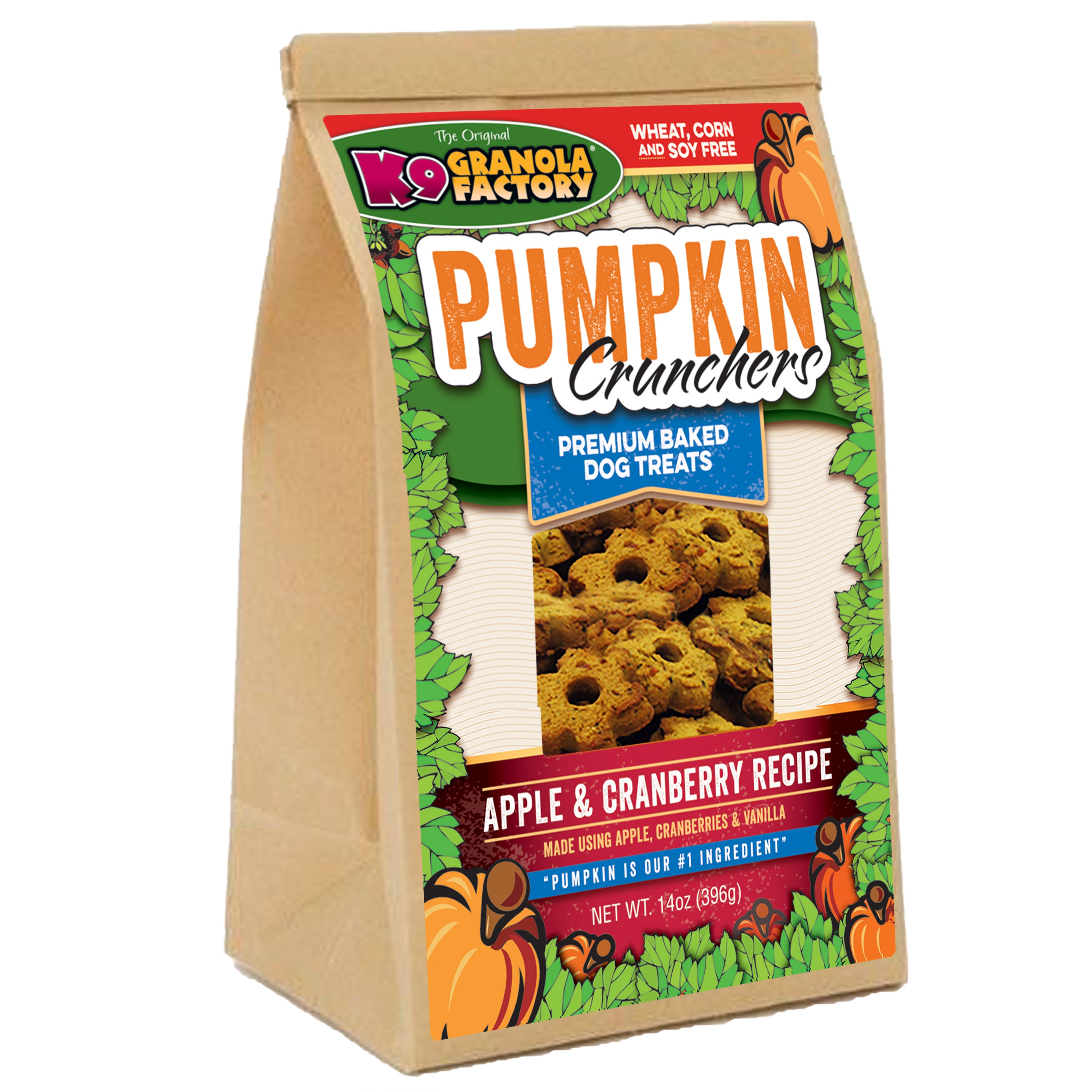 K9 Granola Factory Pumpkin Crunchers Dog Treats,  Apple & Cranberry